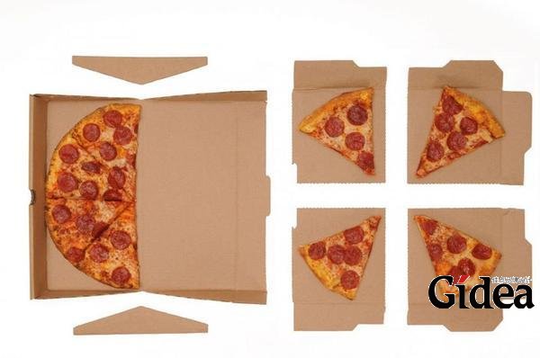 可以撕成小盘子的披萨包装设计