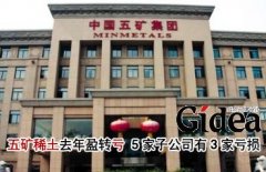 五矿稀土去年盈转亏 5家子公司有3家亏损